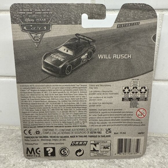 DISNEY PIXAR CARS WILL RUSCH VINYL TOUPEE NEXT GEN METAL 2021 SAVE 6% GMC - Picture 2 of 4